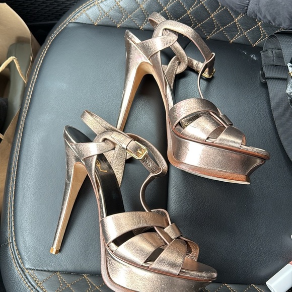 YSL Tribute rose gold sandals - Picture 2 of 4